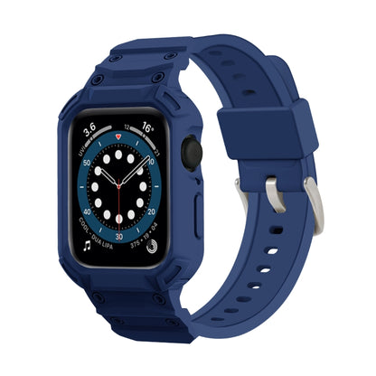 For Apple Watch Series 10 / 11 46mm Armor TPU Case Integrated Watch Band(Midnight Blue) by buy2fix