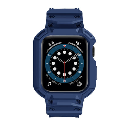 For Apple Watch Series 10 / 11 46mm Armor TPU Case Integrated Watch Band(Midnight Blue) by buy2fix
