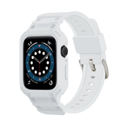 For Apple Watch Series 10 / 11 42mm Armor TPU Case Integrated Watch Band(White) by buy2fix