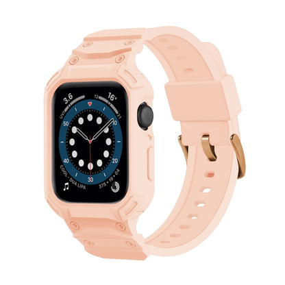 For Apple Watch Series 10 / 11 42mm Armor TPU Case Integrated Watch Band(Pink) by buy2fix