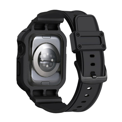 For Apple Watch Series 10 / 11 42mm Armor TPU Case Integrated Watch Band(Black) by buy2fix
