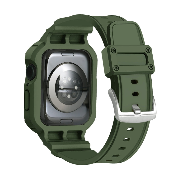 For Apple Watch Series 10 / 11 42mm Armor TPU Case Integrated Watch Band(Army Green) by buy2fix