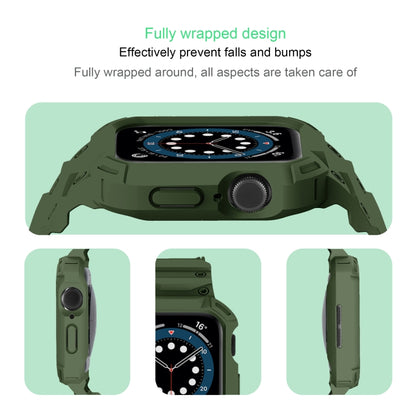 For Apple Watch Series 10 / 11 42mm Armor TPU Case Integrated Watch Band(Army Green) by buy2fix