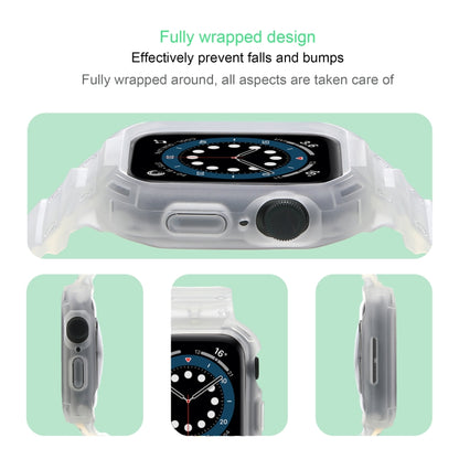For Apple Watch Series 10 / 11 42mm Armor TPU Case Integrated Watch Band(Frosted Clear) by buy2fix