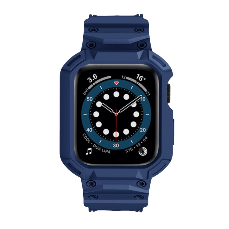 For Apple Watch Series 10 / 11 42mm Armor TPU Case Integrated Watch Band(Midnight Blue) by buy2fix