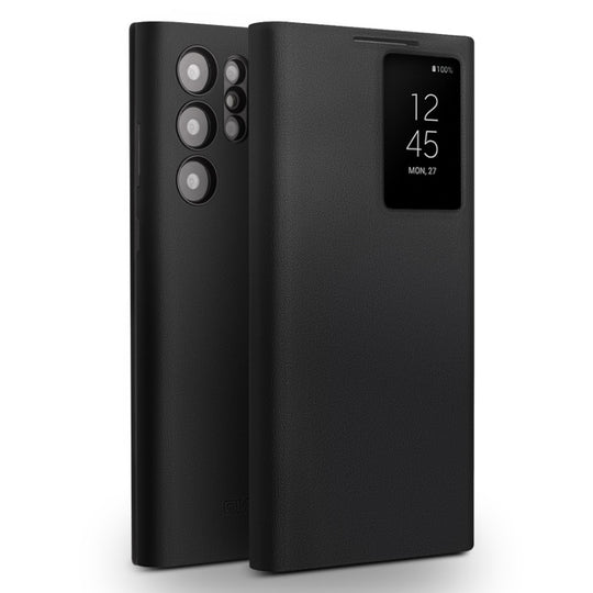 For Samsung Galaxy S23 Ultra 5G QIALINO Magnetic Genuine Leather Phone Case(Black)