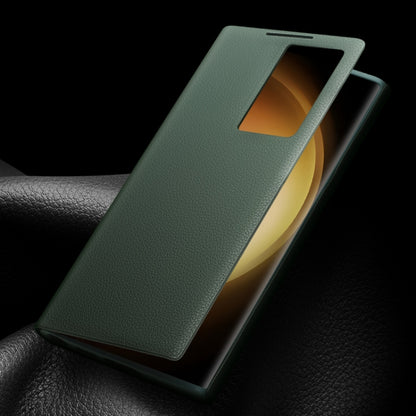 For Samsung Galaxy S23 Ultra 5G QIALINO Magnetic Genuine Leather Phone Case(Green) - Galaxy Phone Cases by QIALINO | Online Shopping UK | buy2fix