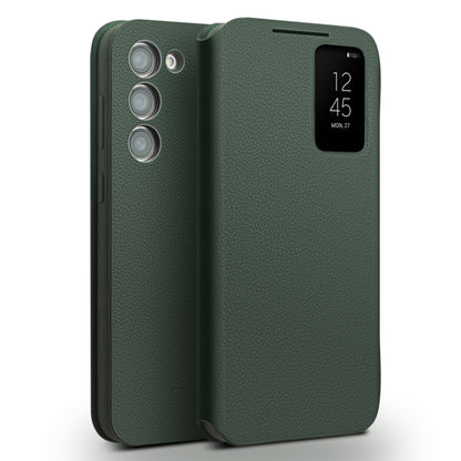 For Samsung Galaxy S23+ 5G QIALINO Magnetic Genuine Leather Phone Case(Green) - Galaxy S23+ 5G Cases by QIALINO | Online Shopping UK | buy2fix