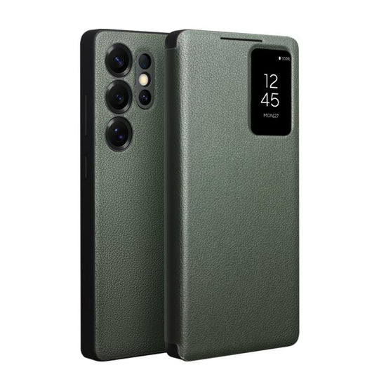 For Samsung Galaxy S25 Ultra 5G QIALINO Magnetic Genuine Leather Phone Case(Green)