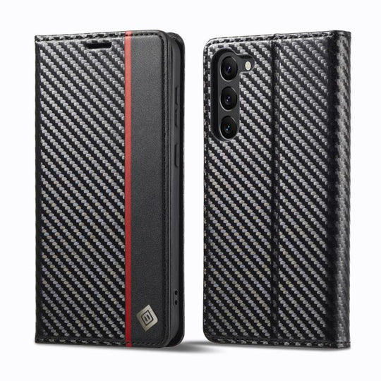 For Redmi Note 15 4G / 5G Global 164mm LC.IMEEKE Carbon Fiber Leather Phone Case(Vertical Black)