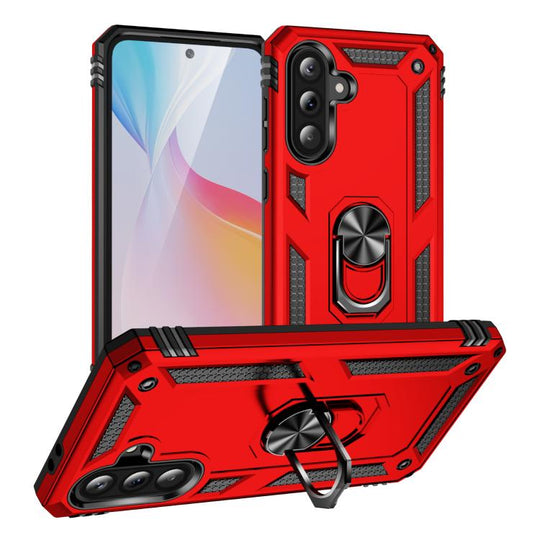 For Samsung Galaxy A37 5G Shockproof TPU + PC Phone Case with Holder(Red)