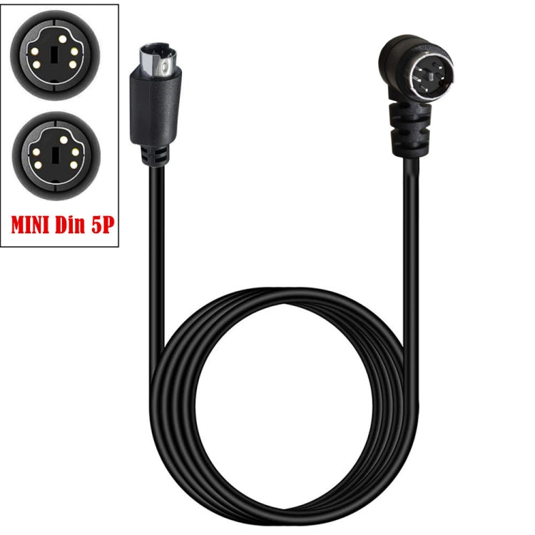 Mini DIN 5 Pin Core Audio / Video Cable, Length:0.5m(Straight to Elbow) - Cables by buy2fix | Online Shopping UK | buy2fix
