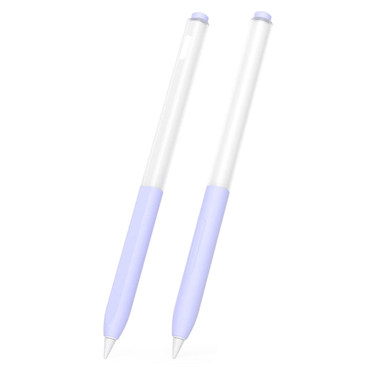 For vivo Pencil 2S / iQOO Pencil2s 2pcs/Set Transparent Jelly Series Stylus Pen Silicone Protective Cover(Lavender Purple) - Pencil Accessories by buy2fix | Online Shopping UK | buy2fix