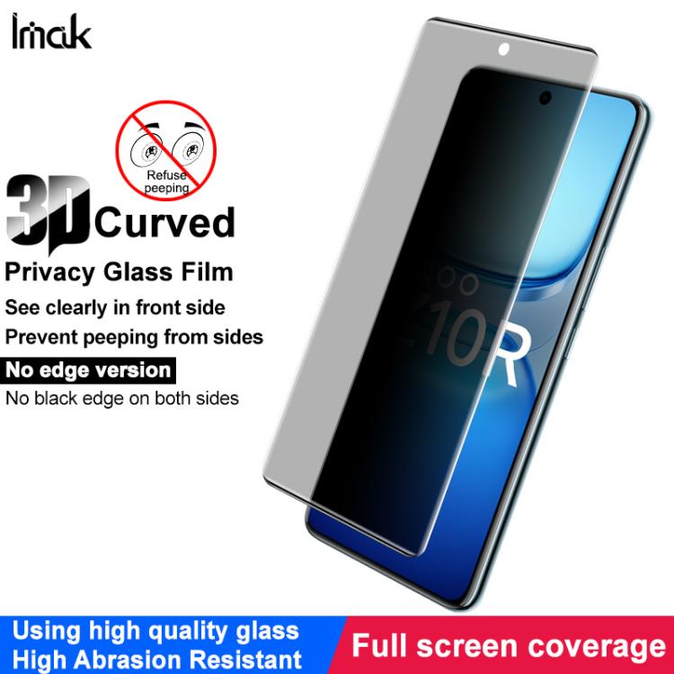 For vivo iQOO Z10R 5G Global imak No Edge Version 3D Curved Privacy Full Screen Tempered Glass Film - vivo Tempered Glass by imak | Online Shopping UK | buy2fix