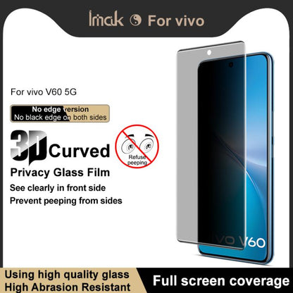 For vivo V60 5G Global imak No Edge Version 3D Curved Privacy Full Screen Tempered Glass Film - vivo Tempered Glass by imak | Online Shopping UK | buy2fix