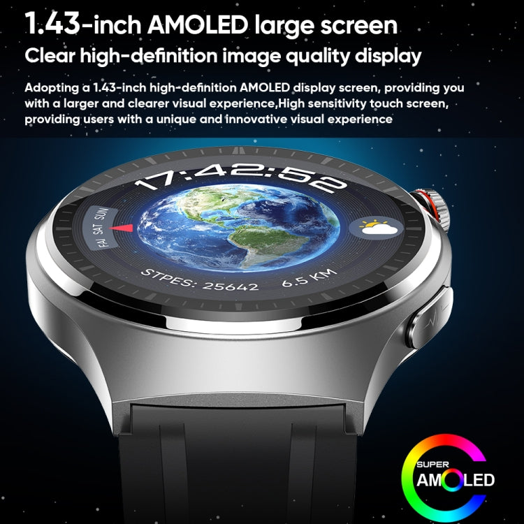 MT200 1.43 inch AMOLED IP67 Steel Band Smart Call Watch, Support ECG(Silver) by buy2fix