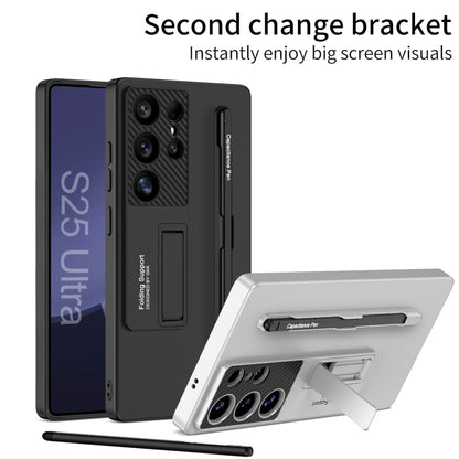 For Samsung Galaxy S25 5G GKK Ultra-thin Holder Phone Case with Pen Slots & Stylus Pen(Black) - Galaxy S25 5G Cases by GKK | Online Shopping UK | buy2fix