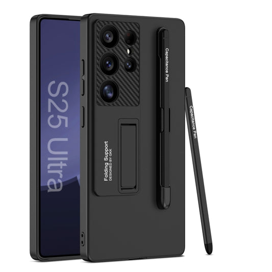 For Samsung Galaxy S25 Ultra 5G GKK Ultra-thin Holder Phone Case with Pen Slots & Stylus Pen(Black) - Galaxy S25 Ultra 5G Cases by GKK | Online Shopping UK | buy2fix