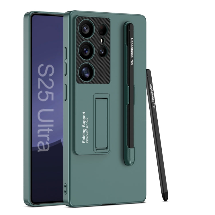 For Samsung Galaxy S25 Ultra 5G GKK Ultra-thin Holder Phone Case with Pen Slots & Stylus Pen(Green) - Galaxy S25 Ultra 5G Cases by GKK | Online Shopping UK | buy2fix
