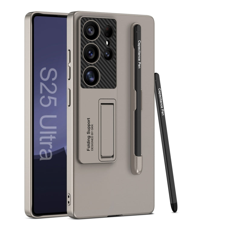 For Samsung Galaxy S25 Ultra 5G GKK Ultra-thin Holder Phone Case with Pen Slots & Stylus Pen(Titanium Gray) - Galaxy S25 Ultra 5G Cases by GKK | Online Shopping UK | buy2fix