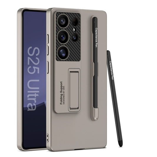 For Samsung Galaxy S25 Ultra 5G GKK Ultra-thin Holder Phone Case with Pen Slots & Stylus Pen(Titanium Gray) - Galaxy S25 Ultra 5G Cases by GKK | Online Shopping UK | buy2fix