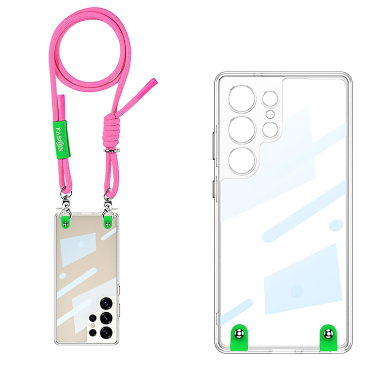 For Samsung Galaxy S25 Ultra 5G GKK Space Series Full Coverage Phone Case with Crossbody Rope(Pink) - Galaxy S25 Ultra 5G Cases by GKK | Online Shopping UK | buy2fix