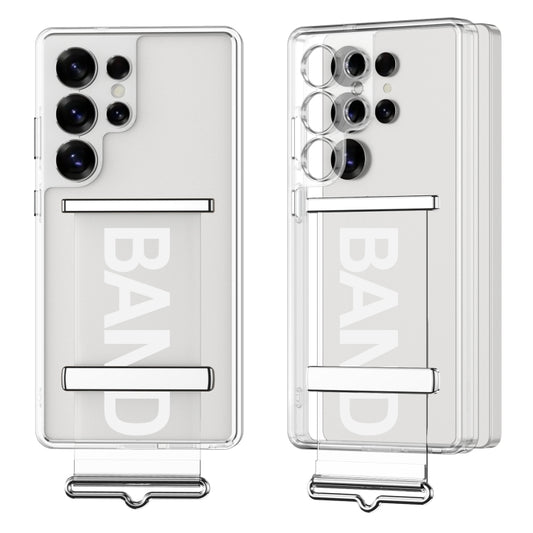 For Samsung Galaxy S25 Ultra 5G GKK Space Series Clear Wristband Holder Phone Case(Transparent Silver) - Galaxy S25 Ultra 5G Cases by GKK | Online Shopping UK | buy2fix
