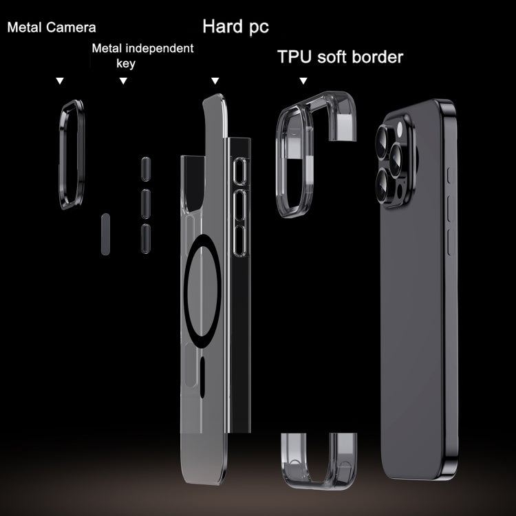 For iPhone 16 Pro Jazz 3 in 1 Magnetic MagSafe Crystal Phone Case(Transparent Grey) - iPhone 16 Pro Cases by buy2fix | Online Shopping UK | buy2fix