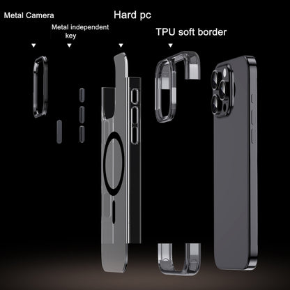 For iPhone 16 Pro Jazz 3 in 1 Magnetic MagSafe Crystal Phone Case(Transparent Grey) - iPhone 16 Pro Cases by buy2fix | Online Shopping UK | buy2fix