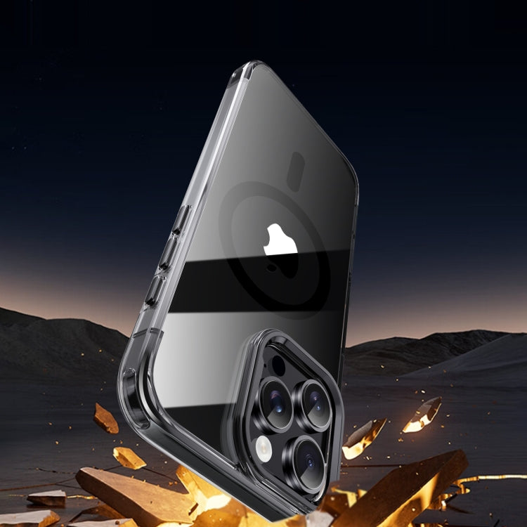 For iPhone 16 Pro Jazz 3 in 1 Magnetic MagSafe Crystal Phone Case(Transparent Grey) - iPhone 16 Pro Cases by buy2fix | Online Shopping UK | buy2fix