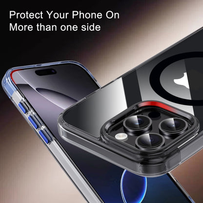 For iPhone 16 Jazz 3 in 1 Magnetic MagSafe Crystal Phone Case(Transparent Blue) - iPhone 16 Cases by buy2fix | Online Shopping UK | buy2fix