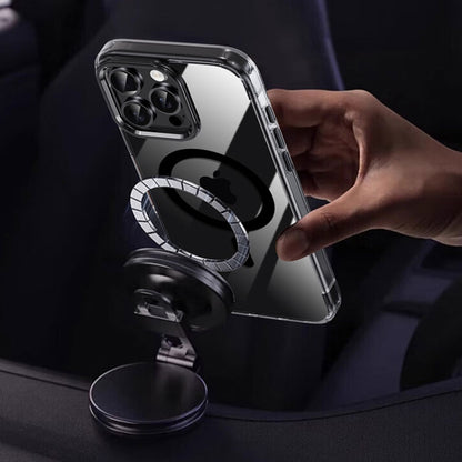 For iPhone 16 Pro Max Jazz 3 in 1 Magnetic MagSafe Crystal Phone Case(Transparent Black) - iPhone 16 Pro Max Cases by buy2fix | Online Shopping UK | buy2fix