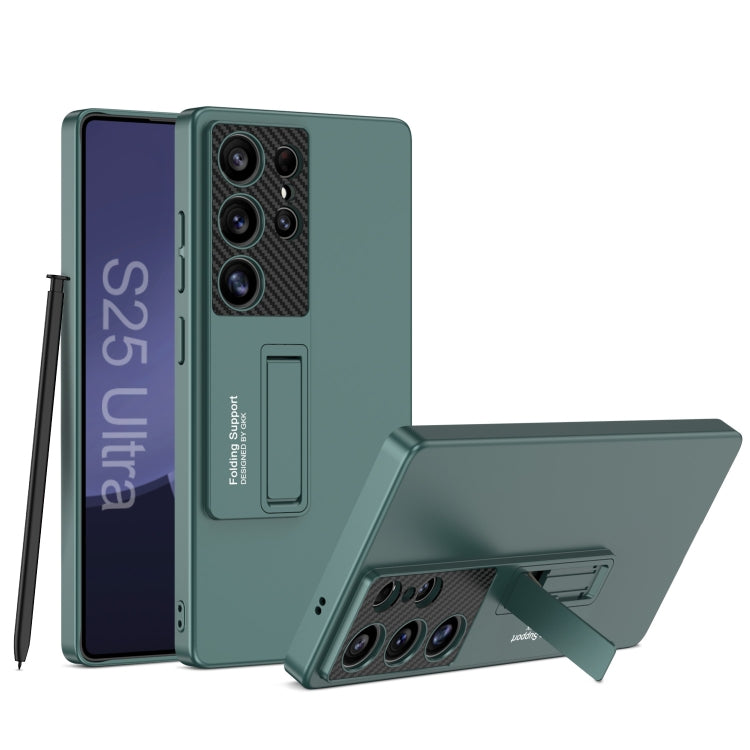 For Samsung Galaxy S25 Ultra 5G GKK Ultra-thin Shockproof Phone Case with Holder / Pen(Forest Green) - Galaxy S25 Ultra 5G Cases by GKK | Online Shopping UK | buy2fix