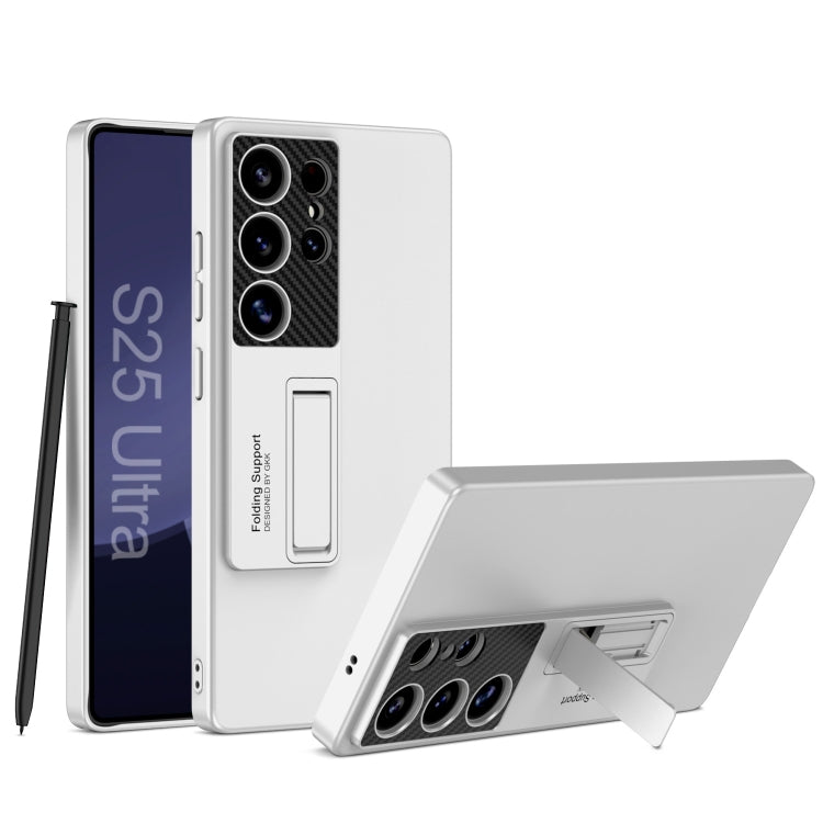 For Samsung Galaxy S25 Ultra 5G GKK Ultra-thin Shockproof Phone Case with Holder / Pen(Silver) - Galaxy S25 Ultra 5G Cases by GKK | Online Shopping UK | buy2fix
