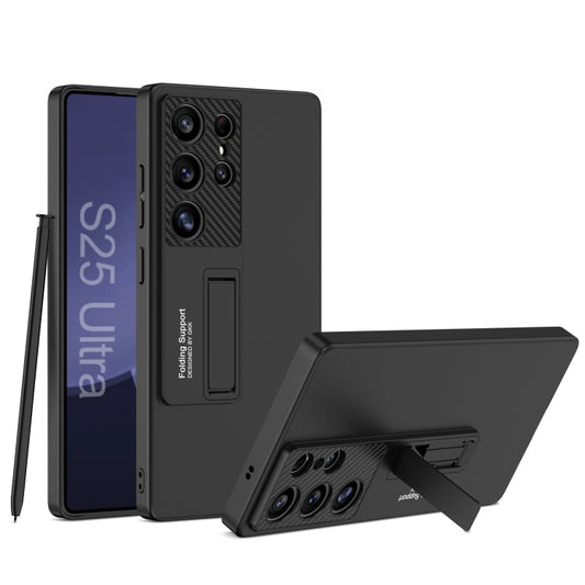 For Samsung Galaxy S25 Ultra 5G GKK Ultra-thin Shockproof Phone Case with Holder / Pen(Black) - Galaxy S25 Ultra 5G Cases by GKK | Online Shopping UK | buy2fix