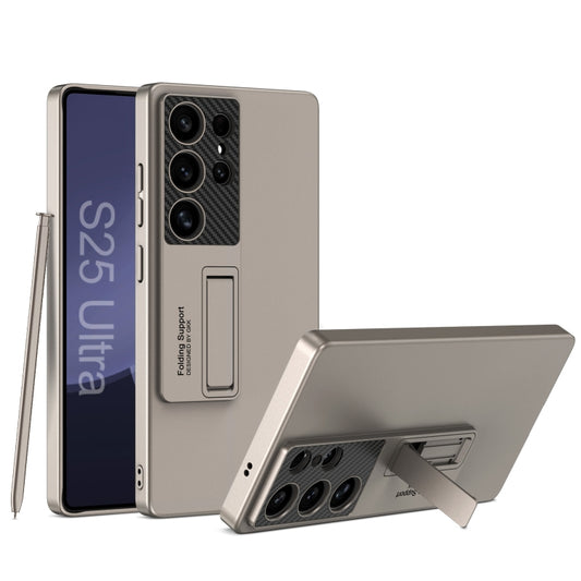 For Samsung Galaxy S25 Ultra 5G GKK Ultra-thin Shockproof Phone Case with Holder / Pen(Titanium Gray) - Galaxy S25 Ultra 5G Cases by GKK | Online Shopping UK | buy2fix