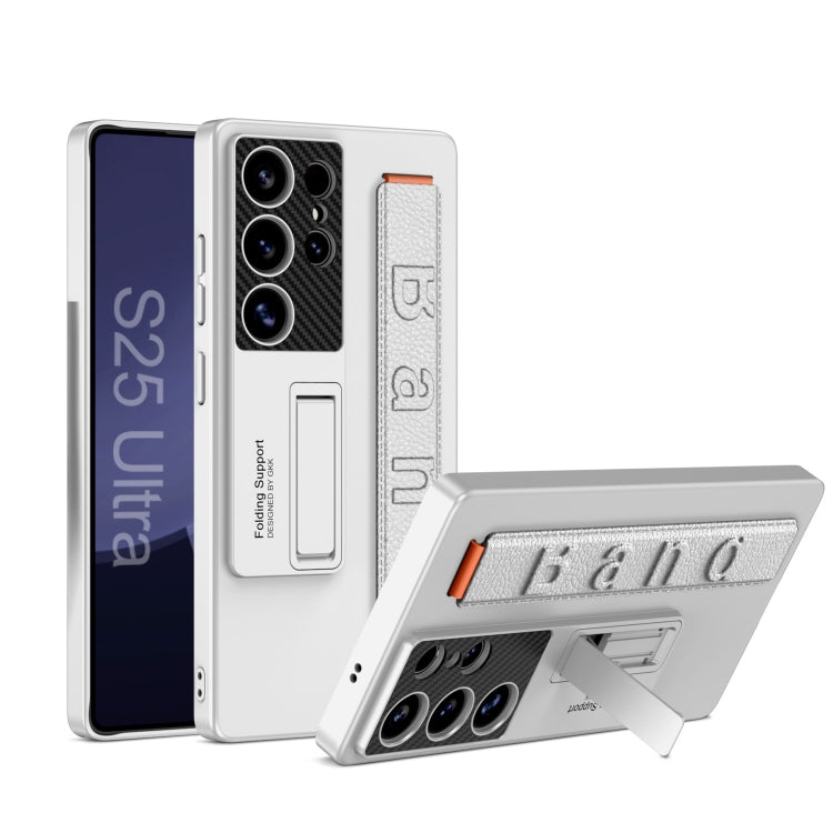 For Samsung Galaxy S25 Ultra 5G GKK Ultra-thin Wristband Shockproof Phone Case with Holder(Silver) - Galaxy S25 Ultra 5G Cases by GKK | Online Shopping UK | buy2fix
