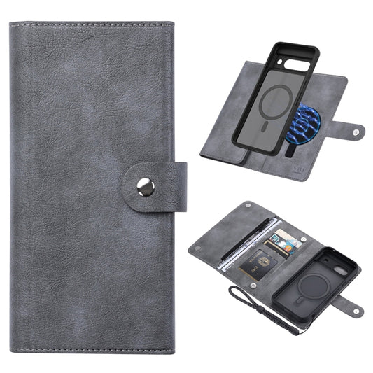 For Google Pixel 8a ViLi GVB Series MagSafe Magnetic RFID Leather Phone Case(Grey) - Google Cases by ViLi | Online Shopping UK | buy2fix