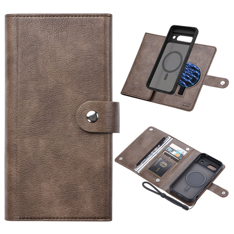 For Google Pixel 8a ViLi GVB Series MagSafe Magnetic RFID Leather Phone Case(Coffee) - Google Cases by ViLi | Online Shopping UK | buy2fix