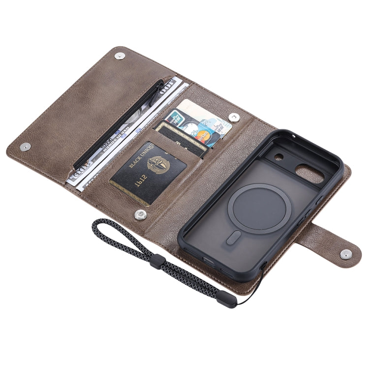 For Google Pixel 8a ViLi GVB Series MagSafe Magnetic RFID Leather Phone Case(Coffee) - Google Cases by ViLi | Online Shopping UK | buy2fix