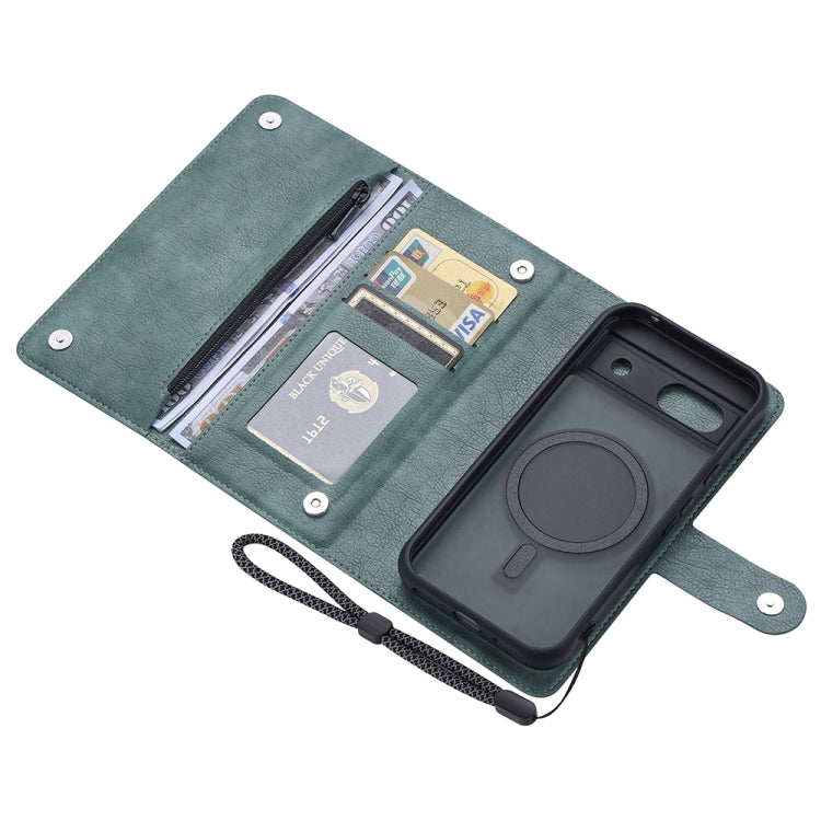 For Google Pixel 8a ViLi GVB Series MagSafe Magnetic RFID Leather Phone Case(Green) - Google Cases by ViLi | Online Shopping UK | buy2fix