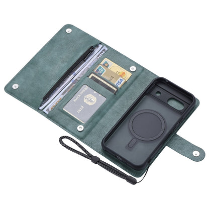 For Google Pixel 8a ViLi GVB Series MagSafe Magnetic RFID Leather Phone Case(Green) - Google Cases by ViLi | Online Shopping UK | buy2fix