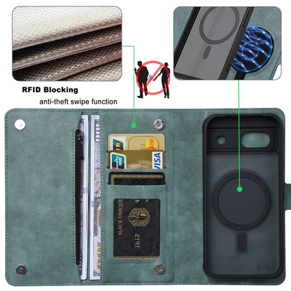 For Google Pixel 8a ViLi GVB Series MagSafe Magnetic RFID Leather Phone Case(Green) - Google Cases by ViLi | Online Shopping UK | buy2fix