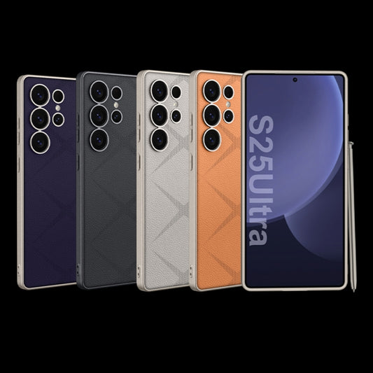 For Samsung Galaxy S25 Ultra 5G GKK Asterism Metal Paint Skin Feel Leather Full Coverage Phone Case(Grey) - Galaxy S25 Ultra 5G Cases by GKK | Online Shopping UK | buy2fix