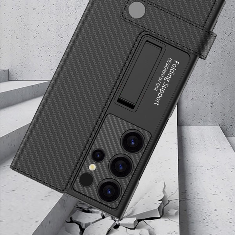 For Samsung Galaxy S25+ 5G GKK Flip Wallet Leather Phone Case(Carbon Fiber Texture) - Galaxy S25+ 5G Cases by GKK | Online Shopping UK | buy2fix