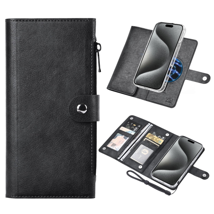 For iPhone 15 Pro ViLi GVS-C Series MagSafe Magnetic RFID Leather Flip Phone Case(Black) - iPhone 15 Pro Cases by ViLi | Online Shopping UK | buy2fix
