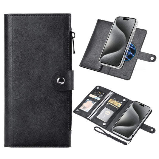 For iPhone 15 Pro ViLi GVS-C Series MagSafe Magnetic RFID Leather Flip Phone Case(Black) - iPhone 15 Pro Cases by ViLi | Online Shopping UK | buy2fix