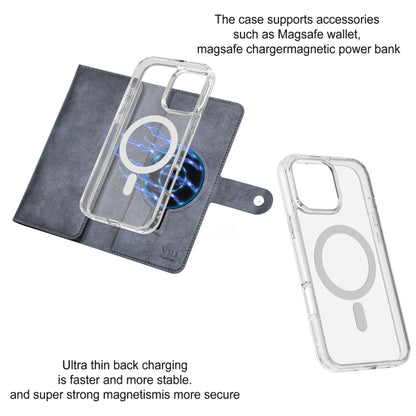 For iPhone 14 ViLi GVS-C Series MagSafe Magnetic RFID Leather Flip Phone Case(Grey) - iPhone 14 Cases by ViLi | Online Shopping UK | buy2fix