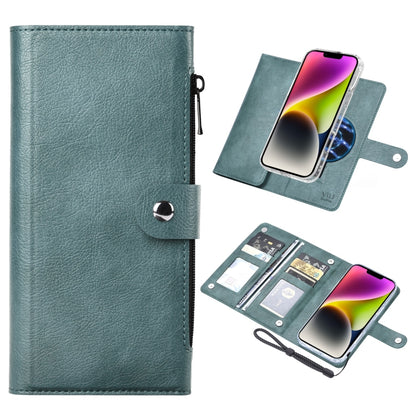 For iPhone 14 ViLi GVS-C Series MagSafe Magnetic RFID Leather Flip Phone Case(Green) - iPhone 14 Cases by ViLi | Online Shopping UK | buy2fix