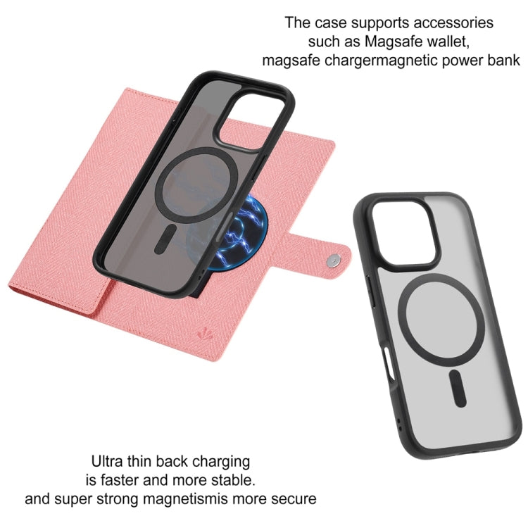 For iPhone 13 Pro Max ViLi GBS Series MagSafe Magnetic RFID Leather Flip Phone Case(Pink) - iPhone 13 Pro Max Cases by ViLi | Online Shopping UK | buy2fix